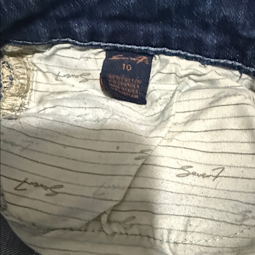 Seven7 Women’s Cuffed Distressed Deep Blue Cropped Jeans – Size 10 - Picture 14 of 16